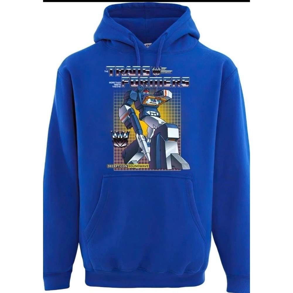 Transformers Hasbro "Sound Wave " Pullover Hoodie, Blue‎ Sweatshirt Unisex Small